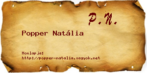 Popper Natália névjegykártya